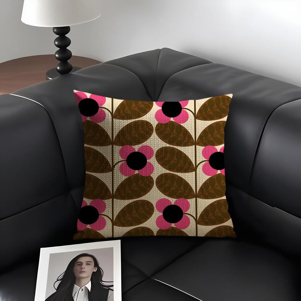 Orla Kiely Flower Fashion Cushion Cover Natural Linen Organic Fabric DoubleSided Printing Sofa Home Decor Gift Pillow Case