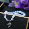 6mm Classic Round Moonstone Opal Beads Natural Stone Bracelet Hand Chain Women Girls Umbrella Pendant Tibet Silvercolor Jewelry