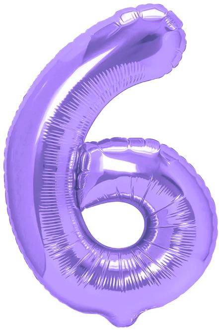 Foil Balloon Number 6 Purple 100cm