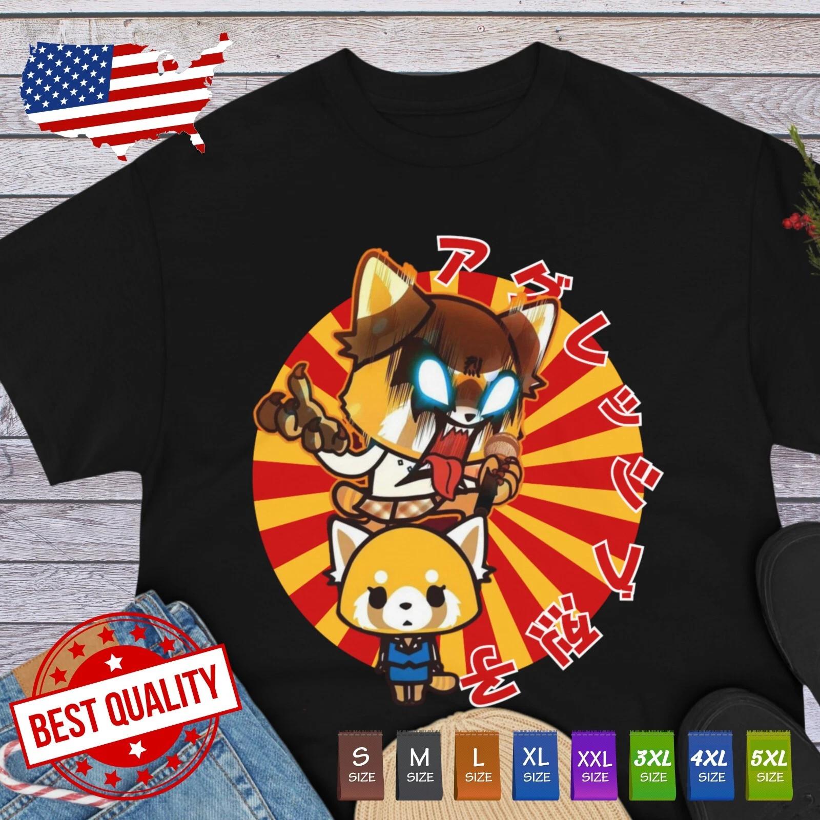 Kawaii Aggretsuko Aggressive Retsuko Anime Clothing Manga Shirt Japanese Tee 2XL