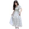 Elegant French Floral Bubble Sleeve Summer Dress