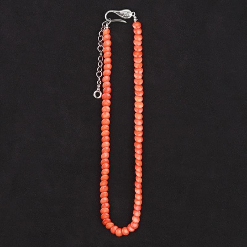 

lowool Orange pile necklace 41+6cm