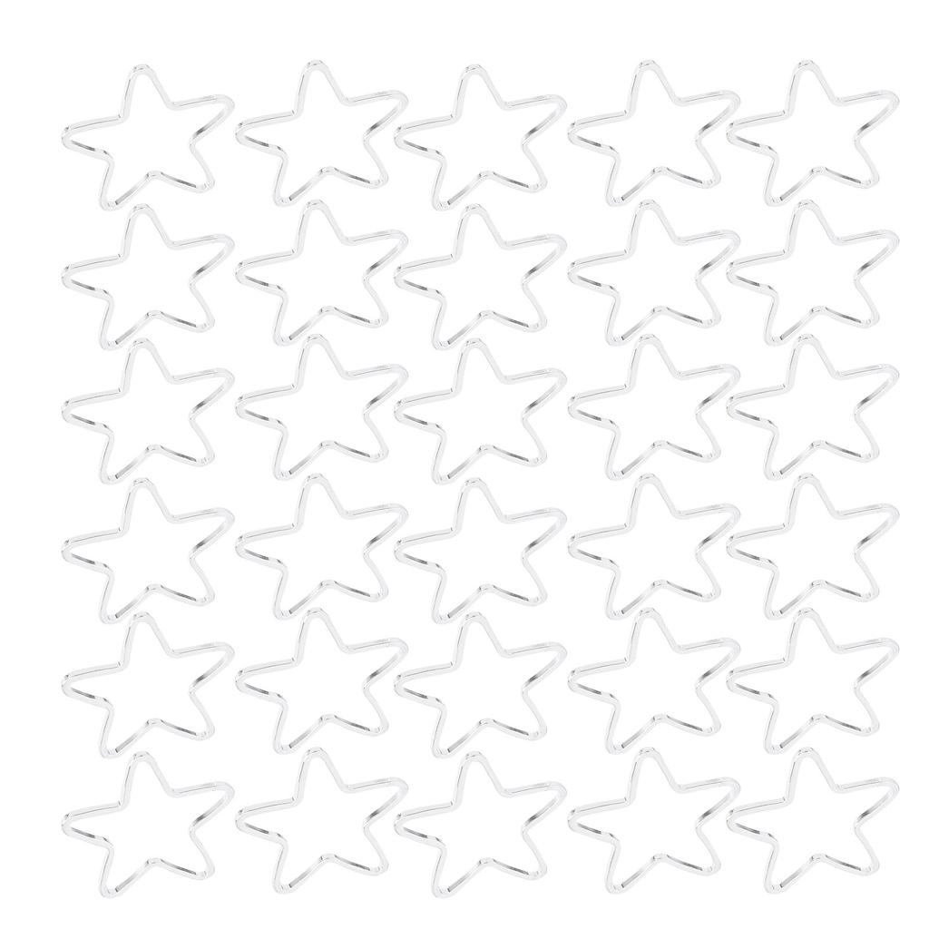 30 Stück Hohlrahmen-Anhänger Kupfer Schmuckzubehör für DIY Basteln Ohrring Halskette Herstellung Silber Stern