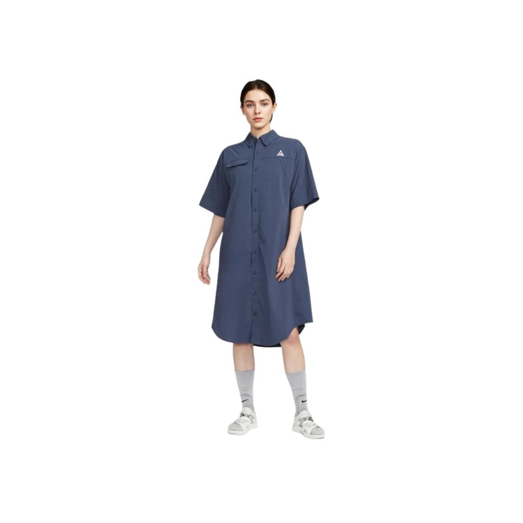 Nike ACG Series SS25 Fashion Comfortable Soft Skin-Friendly Short Sleeve Dress Women dresses Blue HJ0258437