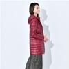 Down jacket women's winter medium and long light and thin white duck down warm and thin fashion slim jacket