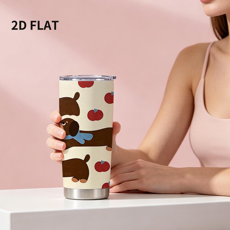 591ml Car Tumbler Dachshund Apple Element Straw Cup portable tumbler 20oz tumbler tumbler with lid insulated travel cup
