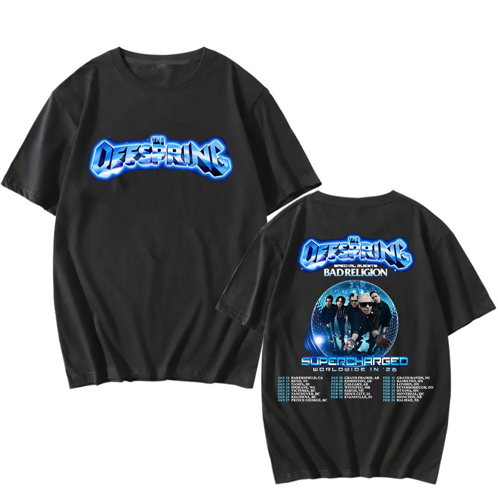 The Offspring SUPERCHARGE Worldwide in 2026 Tour Tshirts Cotton Short Sleeve Casual T-shirt Graphic Printing Clothing
