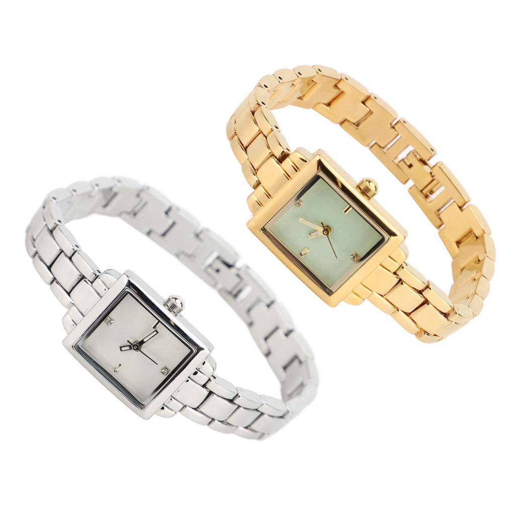 Women Stainless Steel Wristwatch Rhinestone Fashionable Rectangular Water Proof 30m Lady Watch for D