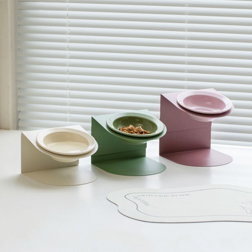 Anti Slip Elevated Cat Water Bowl Inclined Raised Dog Food Bowl  Kitten/Puppy/Bunny