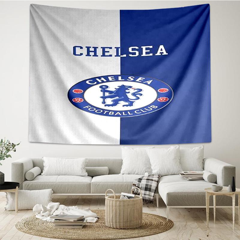Chelsea Football Club Print Tapestry, Backdrop, Easy Setup, Ideal for Bedroom, Office & Living Room, with Aesthetic Wall Hanging Decor.