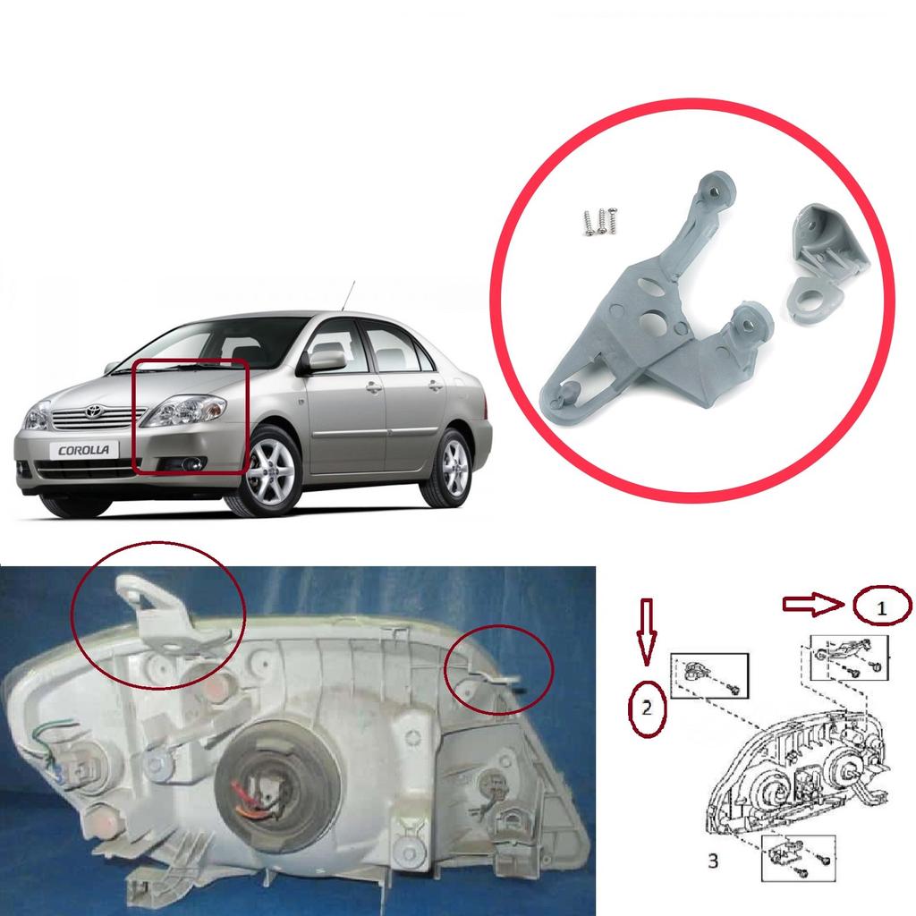 EHL534 Scheinwerferhalter Halterung Reparatur Halterung Lasche links für Toyota Corolla MK9 E120 E130 Fielder Allex Runx 2000-2006 811701E480