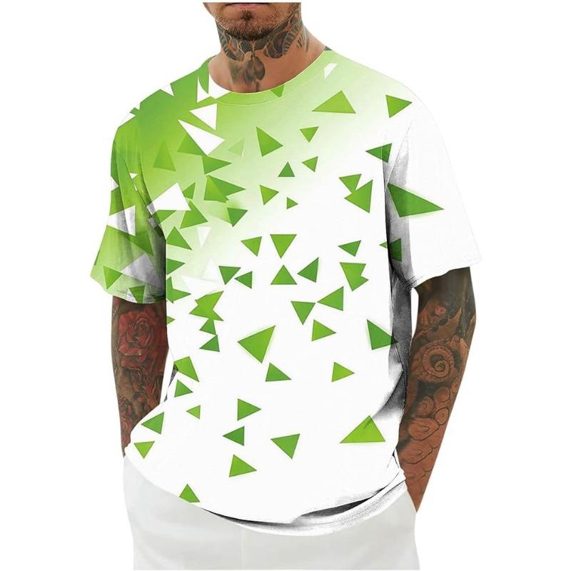 Mens Crewneck T-Shirt Short Sleeve Solid/Printed Crew Neck T-Shirt Muscle Fitted Lightweight Stylish Pullover Tees Top