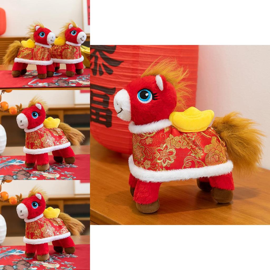 New Year Horse Plush Doll With Ultra Soft Short Pile For Home Decor And Collectors