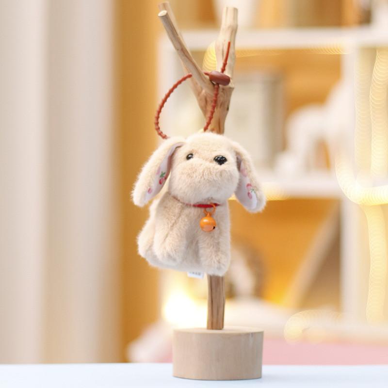 Plush Dog Bell Toy Keychain Stuffed Doll Animal Cartoon Pendant Gift Decoration