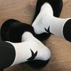 Sports Ankle Socks With Five-Pointed Star Pattern Black White Men Women Personality Simple Breathable Crew Socks Street Style