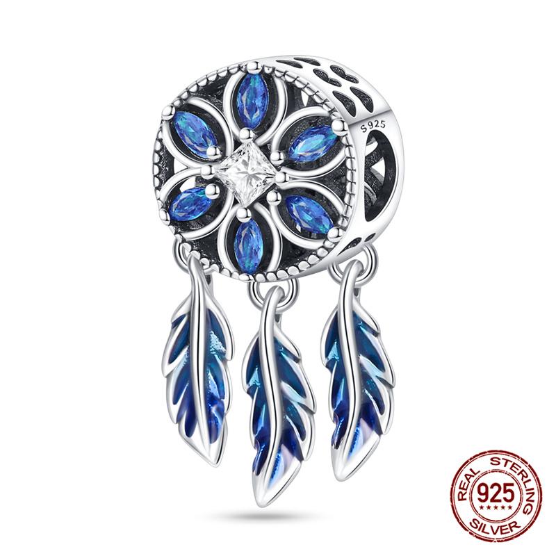 Compatible With Charm Bead Charms Ideal For Authentic Bracelets 100 copper Blue Dream Catcher Beaded Do It Yourself Jewellery Making Womens Gifts