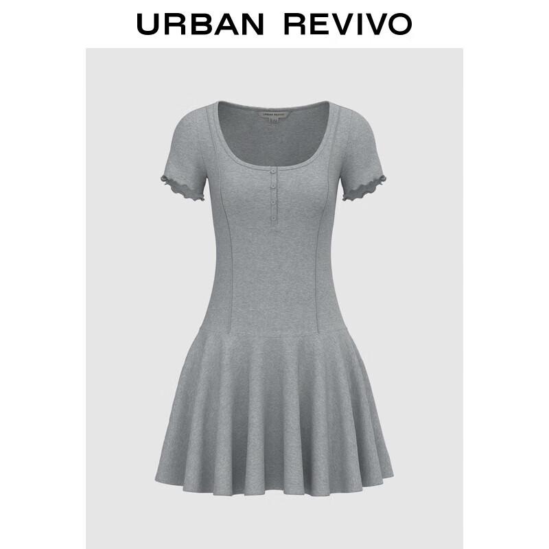 

UR 2025 Women s Ruffle Trim Short Sleeve Mini Dress XS