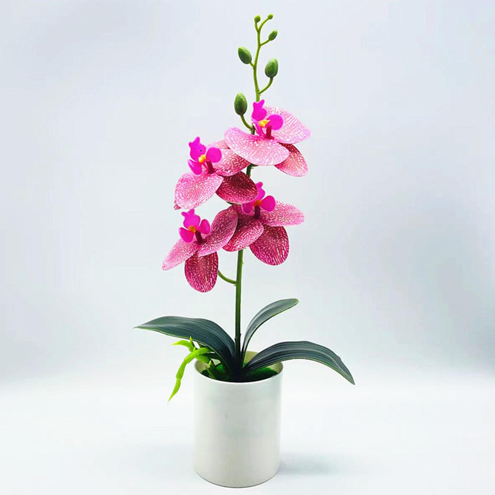 

Fake Bonsai Fancy Simulation Reusabl Fresh-keeping Realistic Faux Flower UV-resistant PVC Butterfly Orchid Artificial Flower розовый