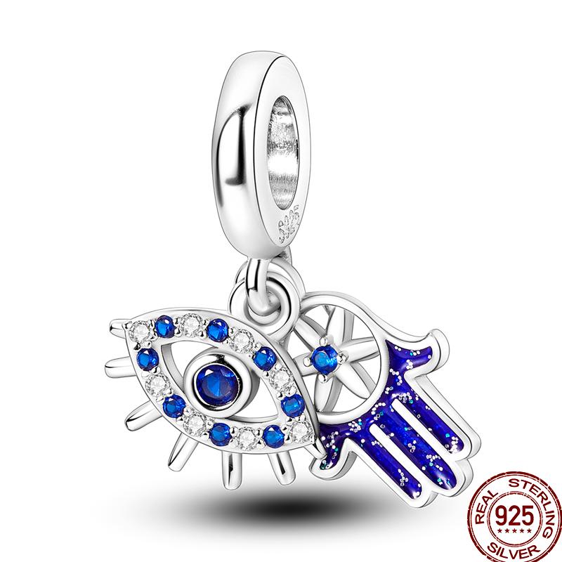 Copper Cross Bible Dove Holy Blessing Demon Eye Shiny Charm Bead Fit Pan Original Bracelet Diy Exquisite