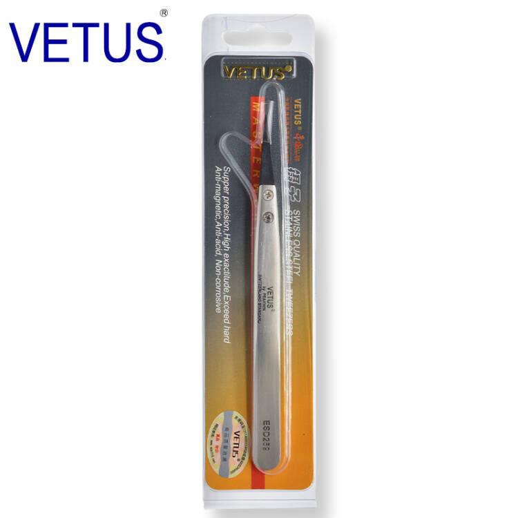 VETUS ESD-259 Антистатический пинцет со сменной головкой из углеродного волокна