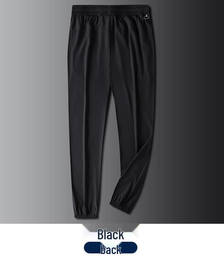 Men's Ice Silk Quick-Dry Joggers: Casual, Breathable, Elastic Sports Pants for Running