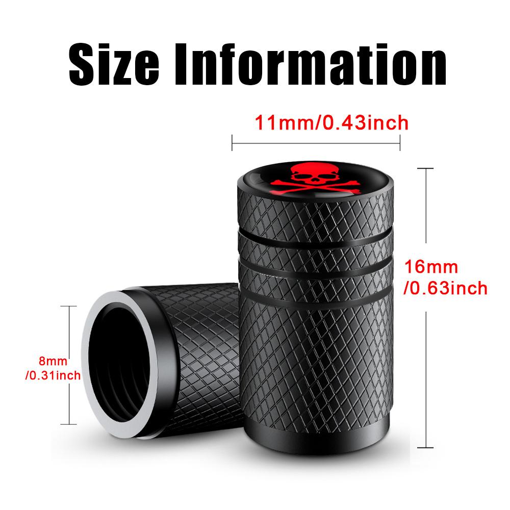 4Pcs/Lot Tire Stem Valve Caps Aluminum Car Dustproof Caps Tire Wheel Stem Air Valve Caps for Cars Bike Motorcycle Valve Stems 1