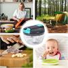 Zwiebel Manual Vegetable Chopper, 520ml Onion Chopper with 6 Blades & 1 Mixer, Multi-Functional Food Chopper, Garlic Onion Manual Dicer