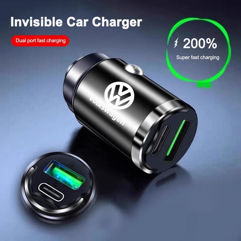 Car Fast Charger USB Type-C Ports Power Adapter Accessories For Volkswagen VW Polo Tiguan Golf 4 5 Jetta Beetle Scirocco Passat RH5
