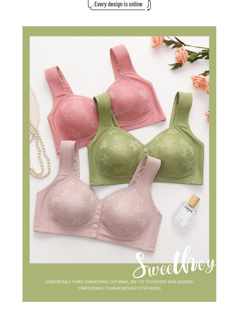 Wire-Free Plus Size Front-Closure Vest-Style Bra for Women