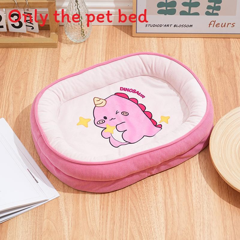 

Dog Sleeping Mat Made Of Pp Cotton With Unicorn Dinosaur Duck Print Design For All Seasons 40x30cm рожевий