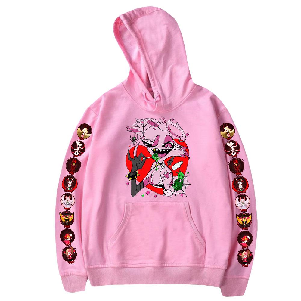 Hazbin Hotel Print Men Hoodies Women Vintage Sweatshirts Oversized Streetwear Unisex