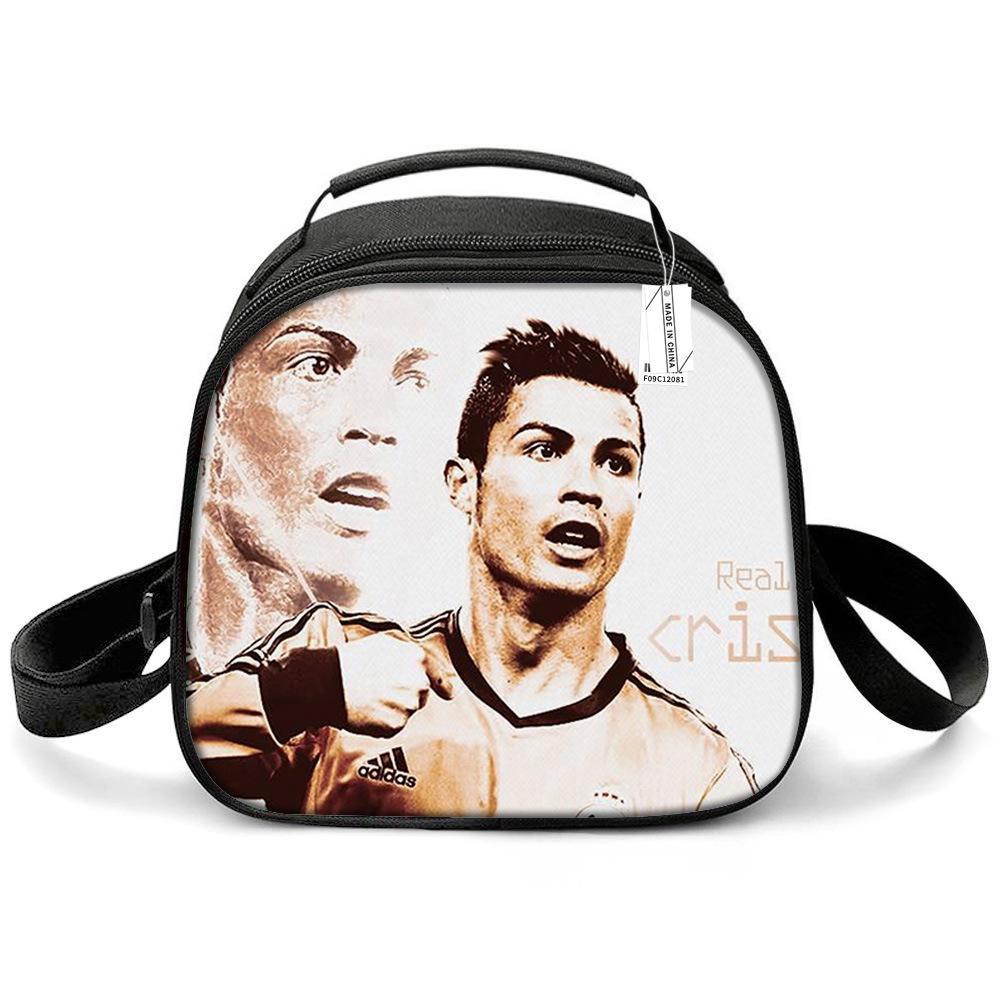 Messi & Ronaldo World Cup Kids' Lunch Bag - Insulated Handheld Picnic Bag for Students