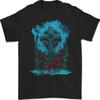 A Gothic Keltisch Cross And Rosen Herren 100% Baumwoll T Shirt