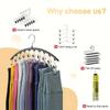 Stainless Steel Clothes Drying Hanger Windproof Clothes Rack 10 Clips Underwear Hanger Socks Holder