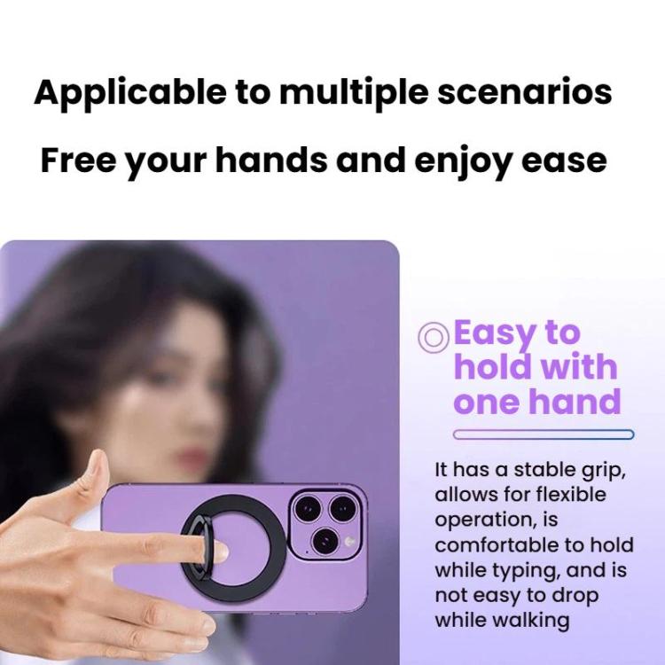 Magnetic Ring‑Clip Multi‑Functional Metal Desktop Phone Holder Lazy‑Person Portable Multi‑Angle Adjustable Stand Bracket