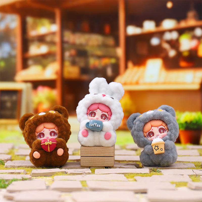 New Seeking Life's Blind Box Creative Cartoon Desktop Decor Flocking Model Doll Surprise Toy Gift