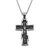 Retro Orthodox Icon Cross Statue Crucifix Pendant Necklace for Women Men Stainless Steel Silver Color Hip Hop Chain Jewelry