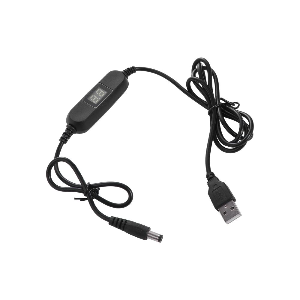 

3 В 4,5 В 6 В 9 В 12 В 2,1x5,5 мм штекер повышающий сетевой кабель питания USB-кабель преобразователь адаптер USB-преобразователь чёрный