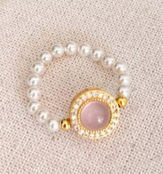 S925 Silver Pink Chalcedony and Pearl Jewelry Set: Bracelet, Necklace, Ring, Earrings - Perfect Gift for Girlfriends & Besties