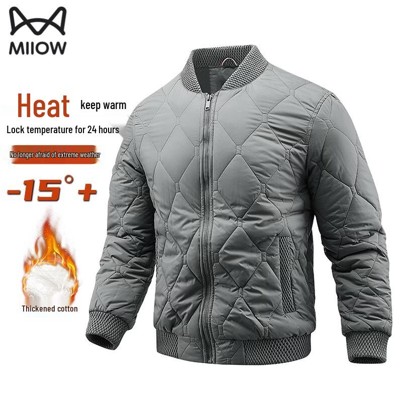 MIIOW Men's Baseball Collar Padded Jacket