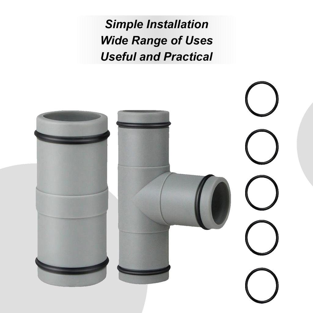 Replacement 32mm Pool Hose Connector Straight / T Joint 1.25inch Over Ground Pool Extension Hose Connection For 1-1/4inch Hose