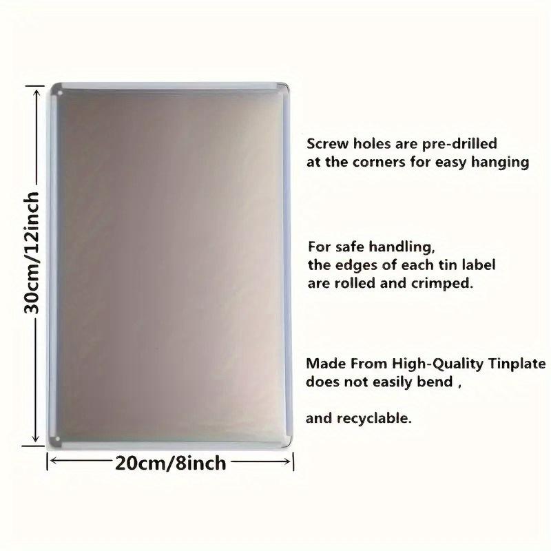 2D Flat - 1pc 2D Room Decoration Fashion Metal Wall Painting - Reusable, Removable Tin Painting for Living Room, Bedroom, Office