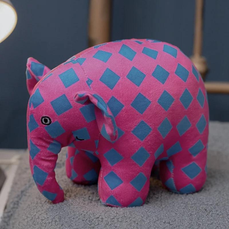 10/26cm Bunte karierte Elefanten-Stofftiere Hübsche lebendige Baumwoll-gefüllte Elefanten-Anhänger & Puppe Niedlicher Schlüsselanhänger Lustiges Geschenk