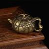 Creative Fashion Small Crafts Home Decor Gold Colours Copper Pumpkin Tea Mini Teapot Cast Brass Pots Small Kung Fu Tea Ornament