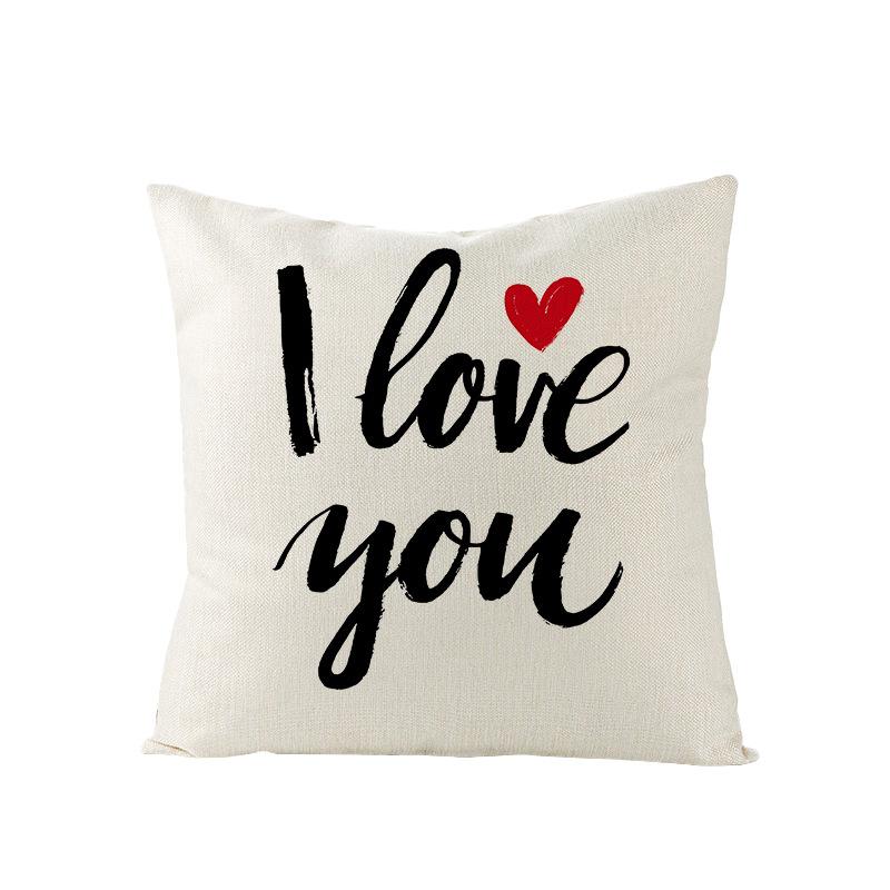 Polyester Pillowcase Valentine's Day Letter Print Sofa Pillowcase Home Ins Nordic Style