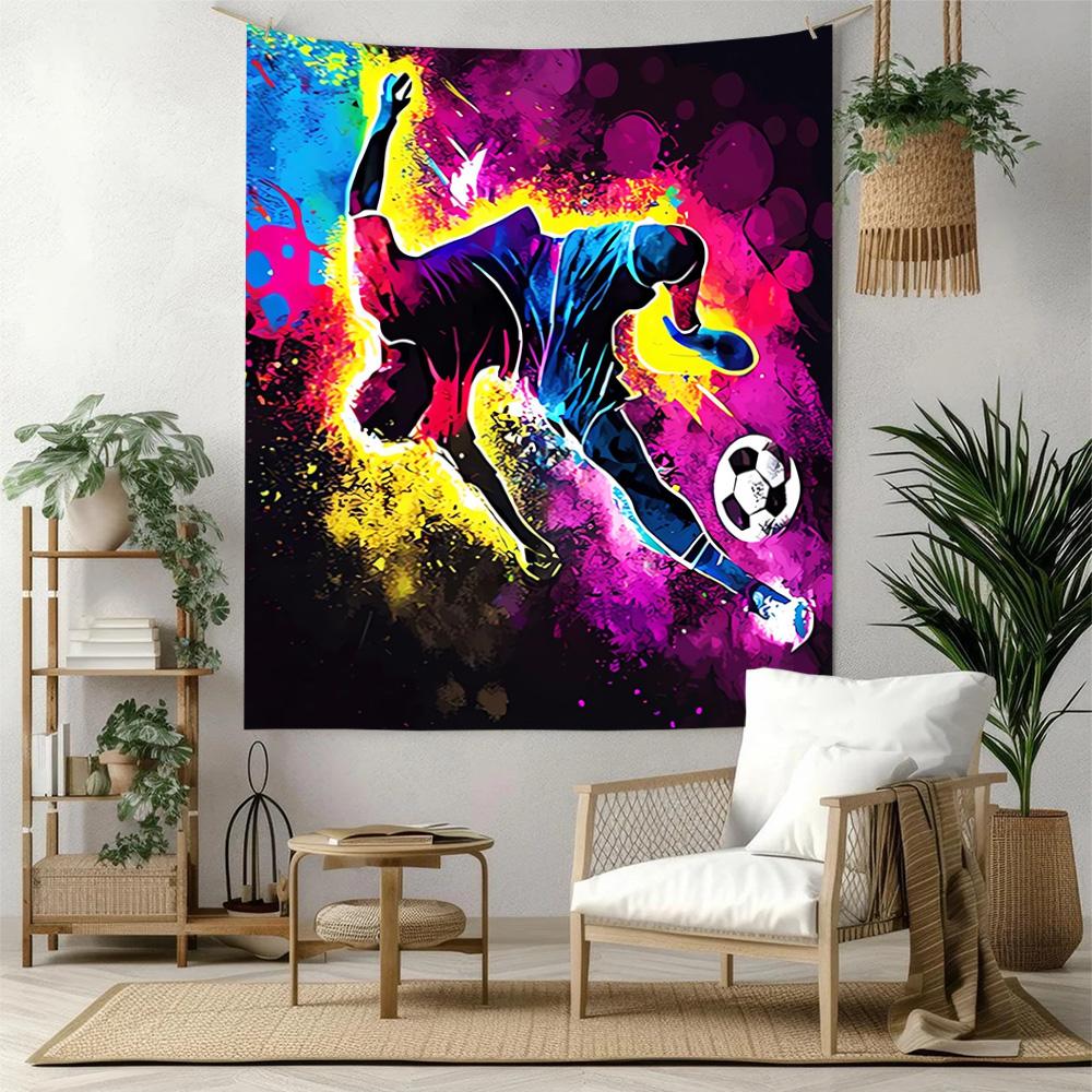 Soccer Wall Decor Tapestry Art For Pet Memorial Birthdaywedding Party Backdrop Family Gift