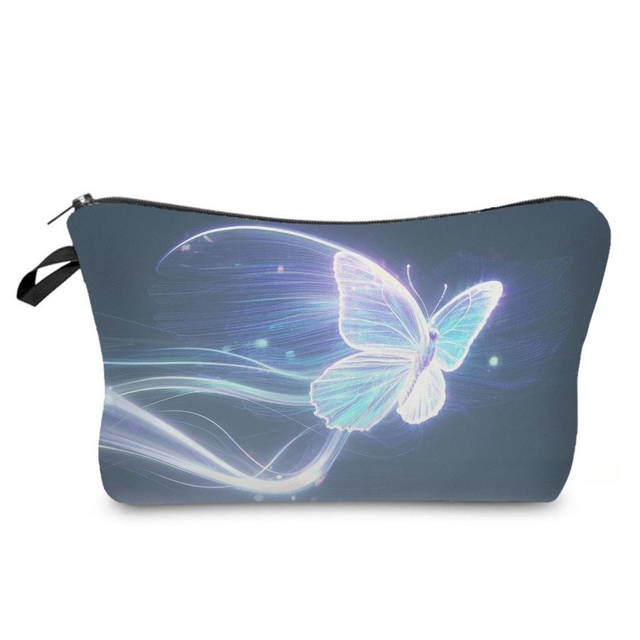 Women Butterfly Print Cosmetic Bag Toiletries Organize Travel Storage Case 6966 KTB