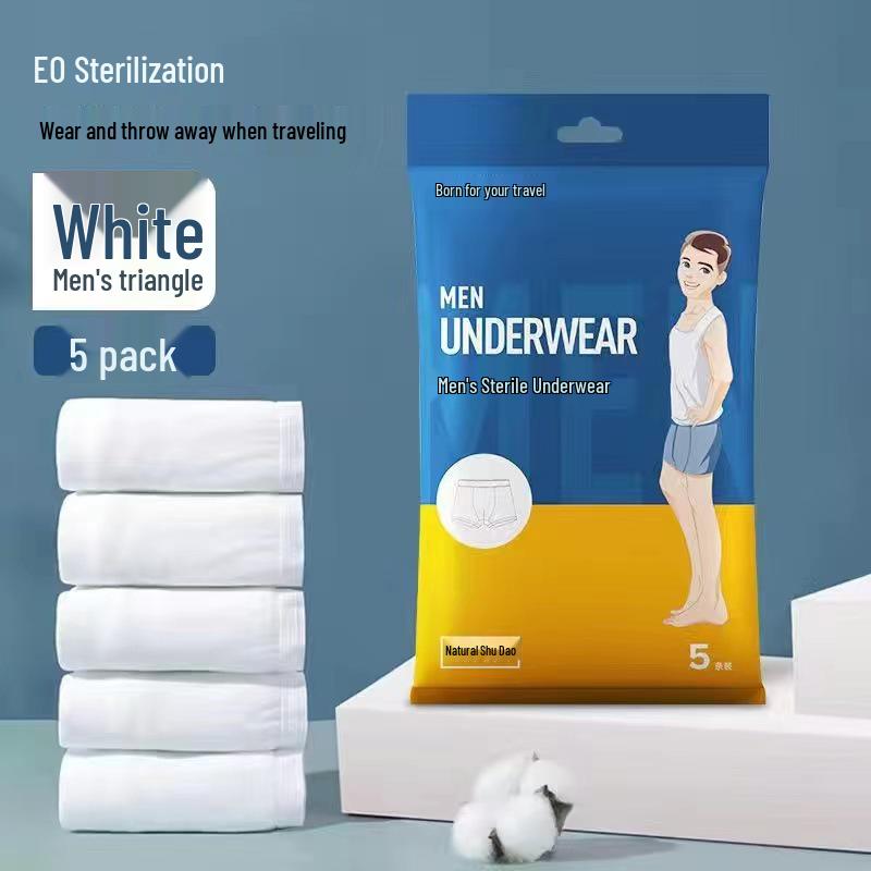Męskie Duże Jednorazowe Bawełniane Majtki - Oddychające, Bez Prania, Sterylne, Idealne na Podróże, Biznes i do Hoteli.
