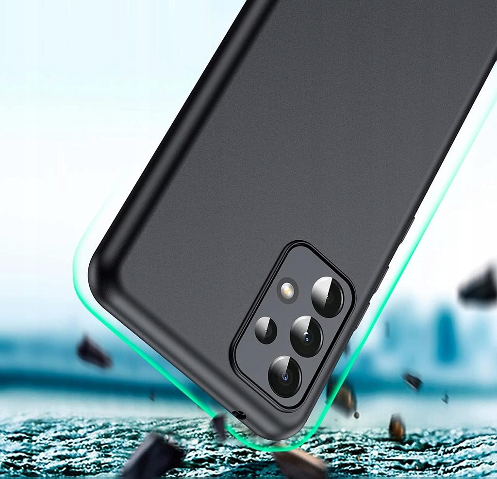 Case for SAMSUNG GALAXY A53 5G Matte Black Silicone Slim + GLASS