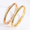 European Hot-Selling Elegant Diamond Titanium Steel Women's Bangle with Meander Pattern